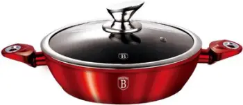 Tepsi pjekje Berlinger Haus BH/1263, 28 cm, kapak qelqi, e kuqe metalike