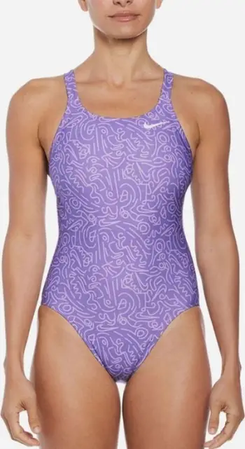 Rroba banje njëpjesëshe Nike Hydrastrong Multi Print W NESSD011 582, për femra, print shumëngjyrësh, vjollcë