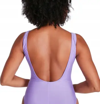 Kostum noti Speedo Logo Deep U Back, ECO EnduraBrite, për femra, vjollcë