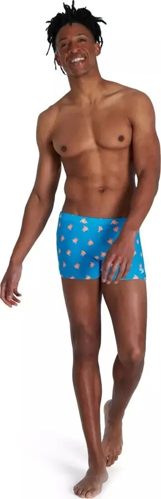 Rroba banje boxer meshkuj Speedo Escape, ECO EnduraFlex, printe verore, blu