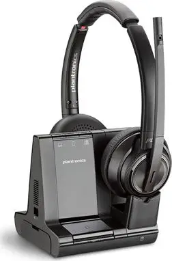 Kufje pa tela HP Poly Savi W8220, me stacion bazë, DECT, të zeza