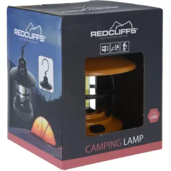 Lampë kampinguese Redcliffs Honey, LED COB, me bateri AAA, ngjyrë mjaltë