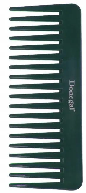 Krehër flokësh Donegal Easy Combing, dhëmbë të gjerë, 15.5cm, i gjelbër