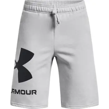Pantallona të shkurtra djemsh Under Armour Rival Fleece Logo, pambuk, gri