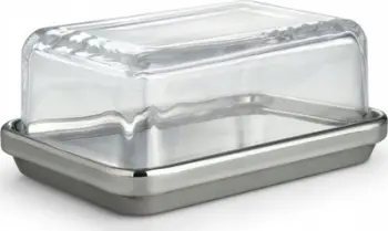 Enë gjalpi Alessi ES03, çelik i lustruar, kapak qelqi transparent