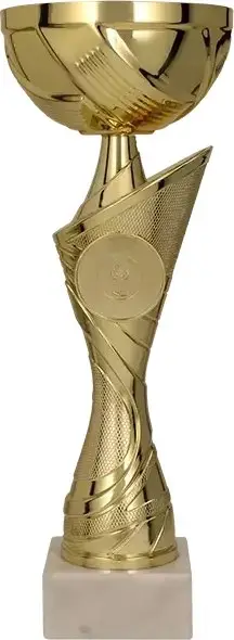 Kupë trofe RAMAR Golden Metal, 37.5cm, radius 140mm, ngjyrë ari