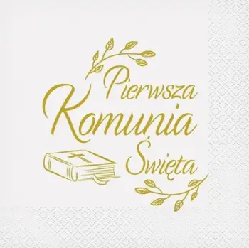 Servieta Godan First Holy Communion Bible, 33 x 33 cm, 20 copë, e bardhë