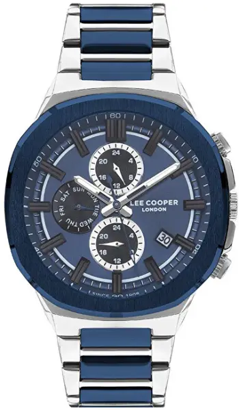Orë për meshkuj Lee Cooper LC07431.390, e argjendtë/ e kaltër