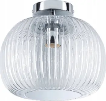 Lampë tavani Paulmann Ruya LED, xham, ngjyrë krom
