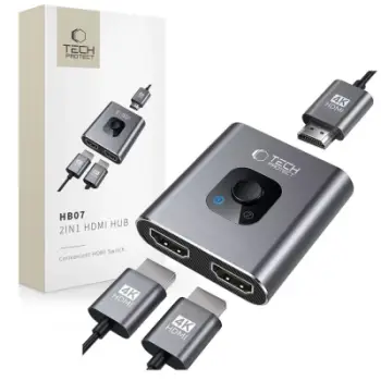 Adapter HDMI Tech-Protect HB07, 2IN1, 4K 60Hz, gri hapësinor