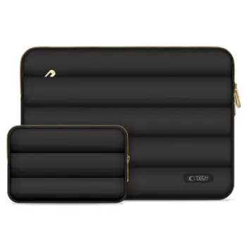 Mbulesë laptopi Tech-Protect Puffy, 13-14", me mini-çantë, e zezë