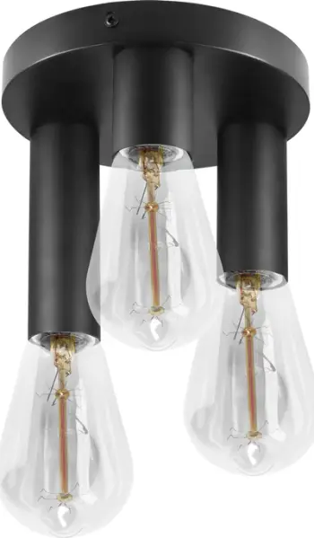 Plafonierë Globo Lighting Rio SP 3, 3xE27 60W, IP20, e zezë
