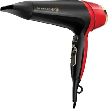 Tharëse flokësh Remington D5755, 2400W, disa nivele nxehtësie dhe shpejtësie, e zezë e kuqe
