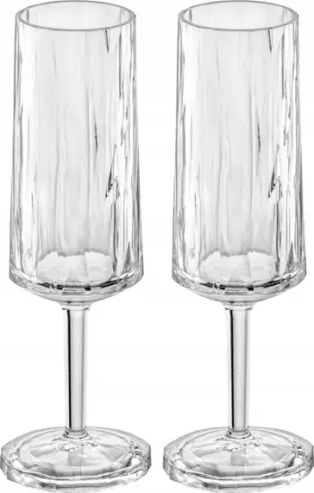 Set gota shampanje Koziol Superglass, 2 copë, 100ml, transparente