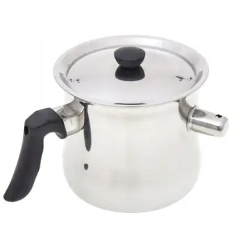 Tenxhere qumështi TENIA OD1562, 1.5L, me kapak dhe fishkëllim, argjend