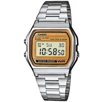 Ora dore Casio A158WEA 9EF, digjitale, metalike, argjend