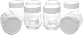 Set kavanozash Rommelsbacher JG8, 8 copë, xham transparent, kapakë të bardhë
