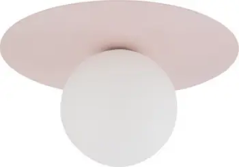 Llambë tavani TK Lighting Pixie, qelq, Ø25 cm, rozë