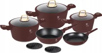 Set tenxoresh BerlingerHaus Leonardo BH-8050, 10 pjesë, alumini i falsifikuar, burgundy mat