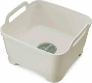 Ene larëse për enë Joseph Joseph Wash and Drain, me tapë shkarkimi, polipropilen, ngjyrë gri e hapur dhe jeshile sage