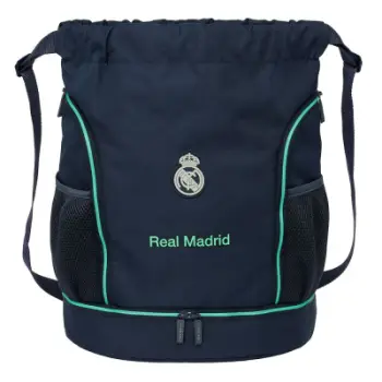 Çantë sportive Safta Real Madrid Kids, me xhepa anësorë, rripa të rregullueshëm, blu e errët