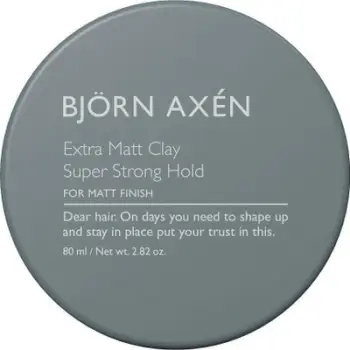 Argjilë flokësh Bjorn Axen Extra Matt Clay, super fiksim i fortë, 80ml