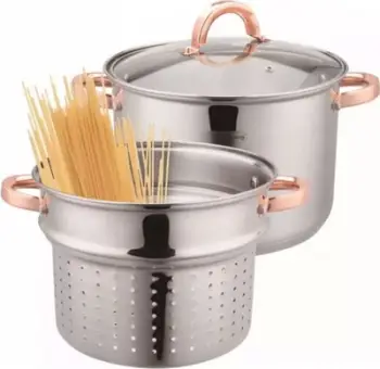 Tenxhere për makarona Klausberg KB 7739, 24 cm, 7 L, për induksion, inox argjend me rozë gold