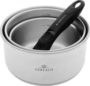 Set tenxheresh Gerlach Smart Steel, 4 copë, çelik inox, argjendtë
