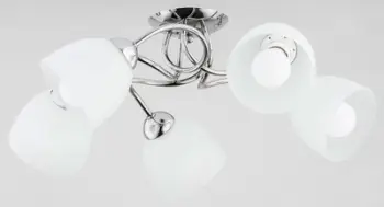 Llambë tavanore Silia 27505 LW5, 5 koka, metal krom, e bardhë