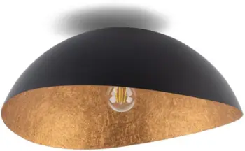 Lampë tavani Sigma Lighting Solaris M 40605, E27, për LED 15W, e zezë me brendësi bakri