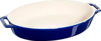 Enë furre ovale Staub Ceramic, 17 cm, qeramike, blu