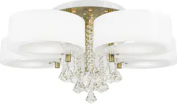 Luster tavani Elem Antila DRS8006/5 21QG, me telekomandë, 5xE27, e bardhë