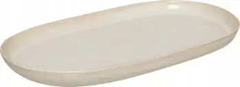 Pjatë qeramike Atmosphera Terre Inconnue, eliptike 37x21cm, beige
