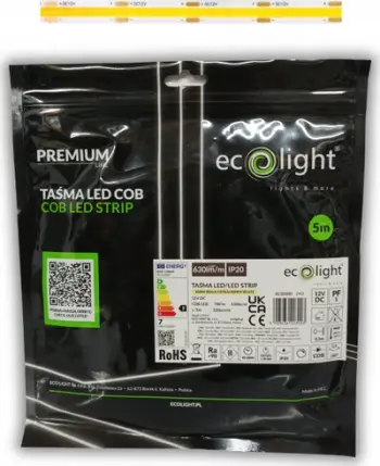 Shirit LED COB 12V, 7W/m, 3000K, 630lm/m, IP20, 5m