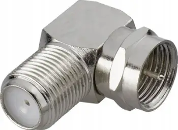 Adapter këndor SAT Renkforce RF-4196991, F-koaksial, metalik, argjendtë