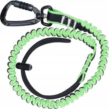 Rrip sigurie elastik Luna, me karabiner, 90 140 cm, jeshil