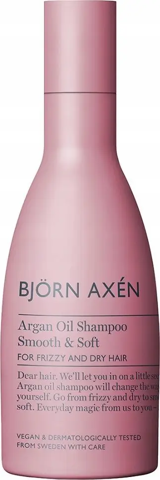 Shampo flokësh Björn Axén Argan Oil Smooth & Soft, për flokë të thatë dhe të elektrizuar, 250ml, rozë