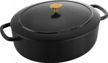 Tenxhere gize Ballarini Bellamonte Cocotte, ovale 33cm, me kapak, e zezë
