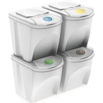 Set koshash mbeturinash Keden Sortibox, 4 copë, 4x25L, gri hiri