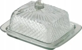 Pjatë gjalpi Glassy Glass Classic, xham transparent, 17×13×9 cm, transparente