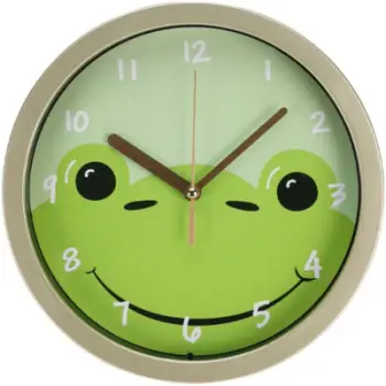 Orë murale për fëmijë Kids Euroswan Frog, formë bretkose, e gjelbër