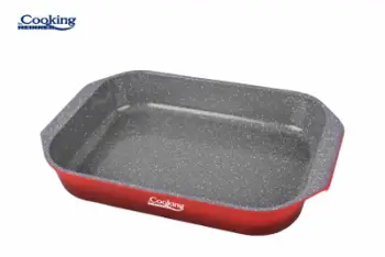 Tepsi pjekjeje Heinner, 39.5x26x6.5 cm, alumin i derdhur, e kuqe gri