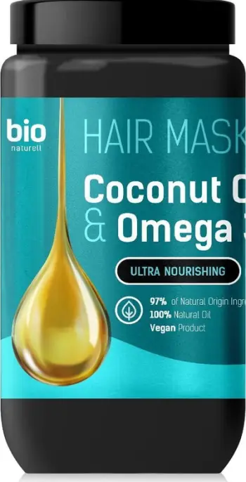 Maskë flokësh Bio Naturell Coconut Oil &amp; Omega, ultra ushqyese, 946 ml, e zezë