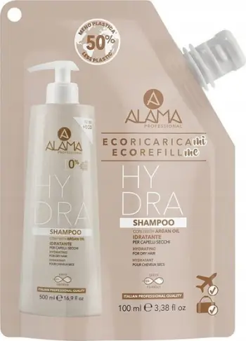 Shampo flokësh Alama Professional Hydra, për flokë të thatë, Eco Refill 100ml