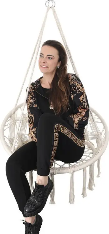 Karrige varëse Saska Garden Openwork Hammock Swing, 80x60 cm, deri 120 kg, e bardhë