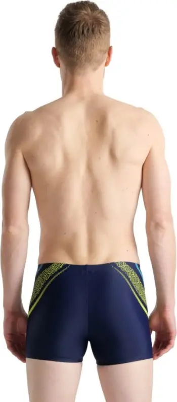 Shorcë noti meshkujsh Arena Swim Short Graphic 105, rezistente ndaj klorit, me mbrojtje UV 50+, blu e errët