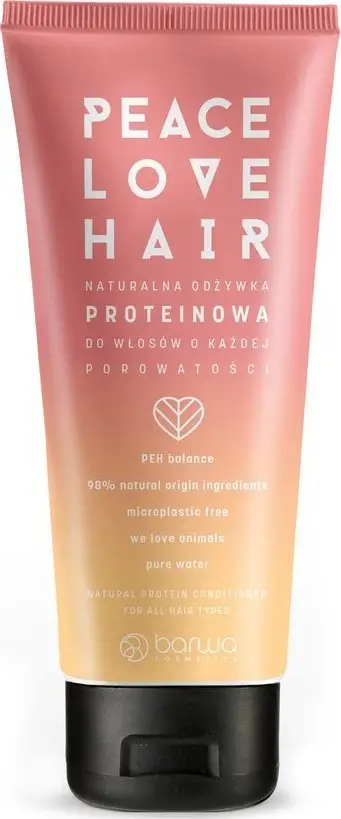 Balsam flokësh Barwa Peace Love Hair, proteinë natyrale, për të gjitha llojet e flokëve, 180 ml