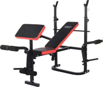 Stol ushtrimesh FUNFIT Preacher Curl, i rregullueshëm, i palosshëm, i zi e kuqe