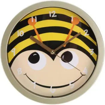 Orë murale Excellent Houseware Kids, 20cm, motiv blete, shumëngjyrëshe
