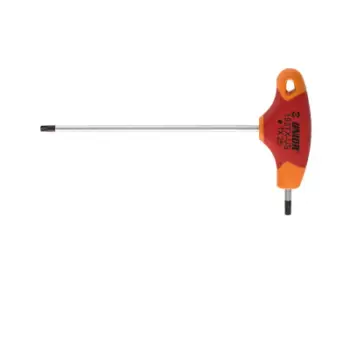 Kaçavidë Torx Unior T-Handle T15, profil TX, dorezë e kuqe